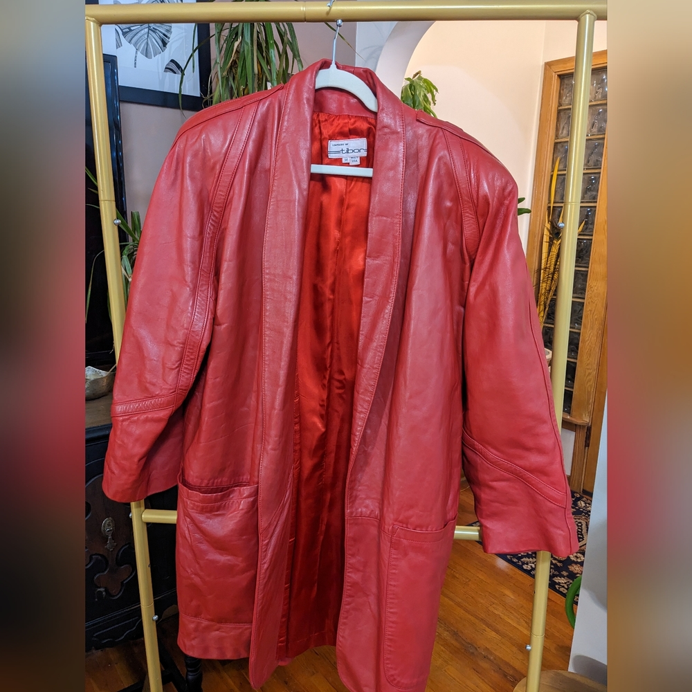 Vintage Red Leather Jacket